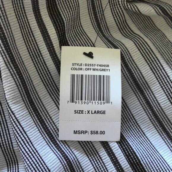 NEW Saints Studio Men's Short Sleeve Shirt Logo Black & White Stripe NWT $58 XL - Picture 8 of 8